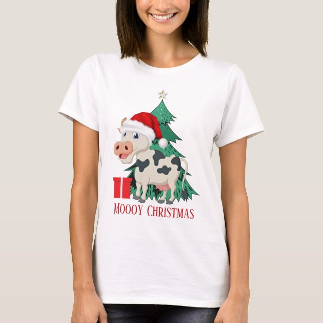 Camiseta Amantes de vacas Navidades festivos (Anverso)