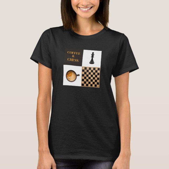 Camiseta Amantes del ajedrez y el café y jugadores de ajedr (Anverso)