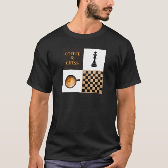 Camiseta Amantes del ajedrez y el café y jugadores de ajedr (Anverso)