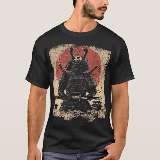Camiseta Amantes del arte gatuno de Samurai (Anverso)