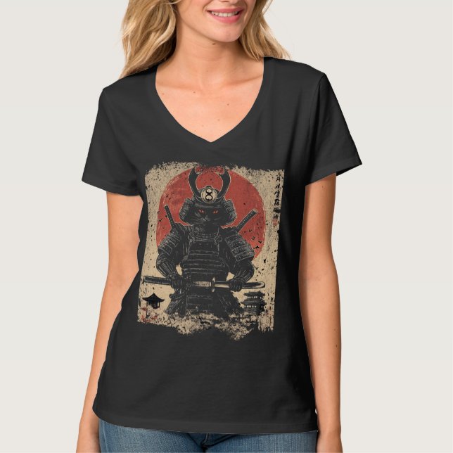 Camiseta Amantes del arte gatuno de Samurai (Anverso)