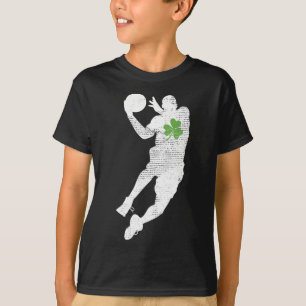 Camiseta Amantes del baloncesto Green Shamrock Leaf St Patr