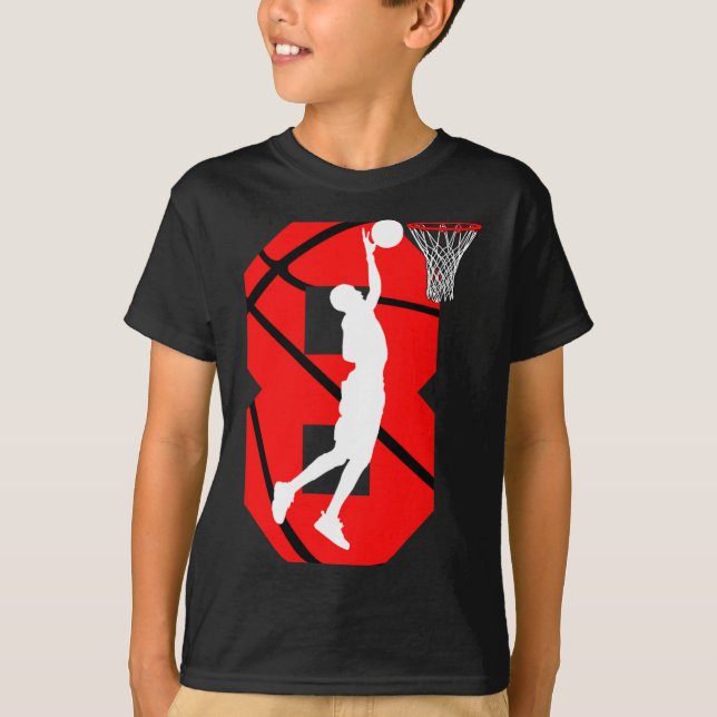 Camiseta Amantes del básquetbol de niños de 8 años (Anverso)