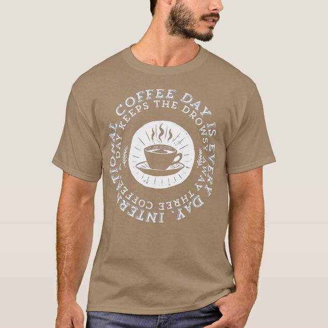 Camiseta Amantes del café en el Día Internacional del Café (Anverso)