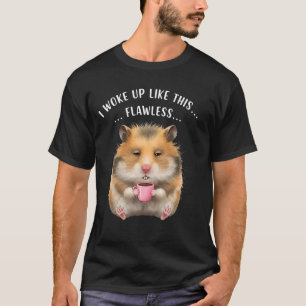 Camiseta Amantes del Café Gracioso Lazy Hamster, Me Despert