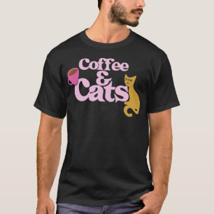 Camiseta Amantes del café y del gato me encantan los tee de