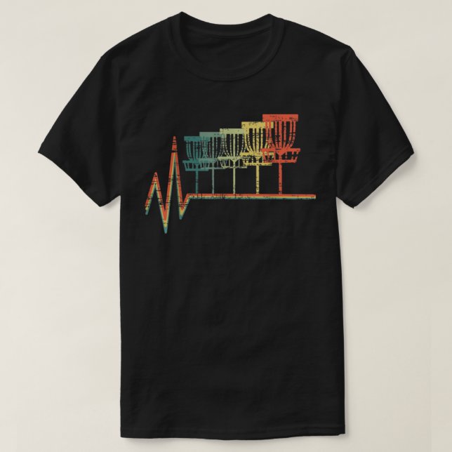 Camiseta Amantes del disco de golf de Disk Golf Heart Beat  (Diseño del anverso)