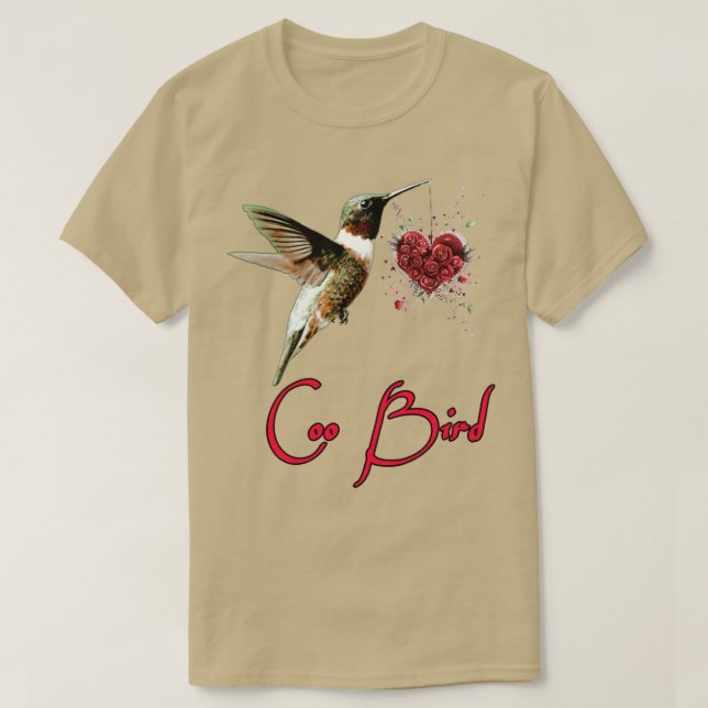 Camiseta Amantes del diseño de aves en Coo 2 (Diseño del anverso)
