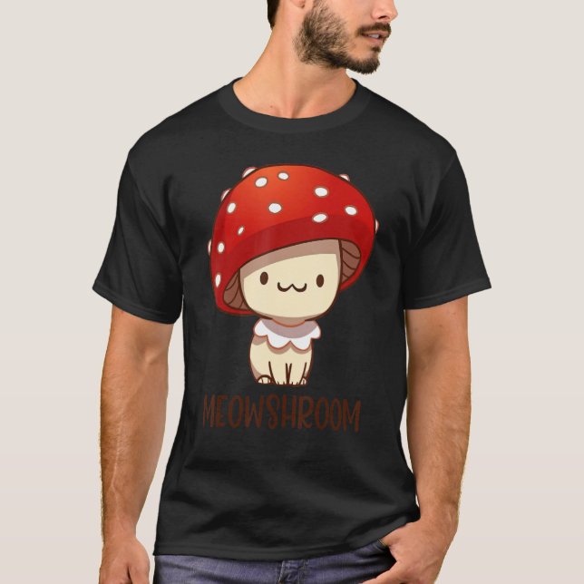 Camiseta Amantes del gato lindo Meowshroom Mushroom estétic (Anverso)