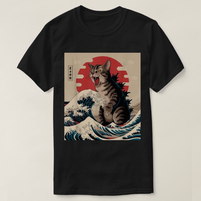 Camiseta Amantes del gato ondulado del arte de Catzilla (Diseño del anverso)