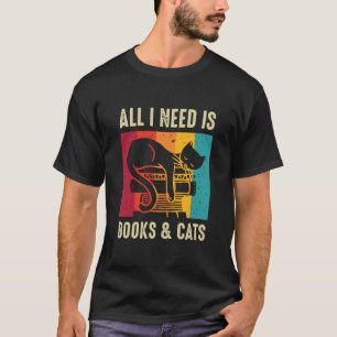 Camiseta Amantes del gato - Todo lo que necesito son libros