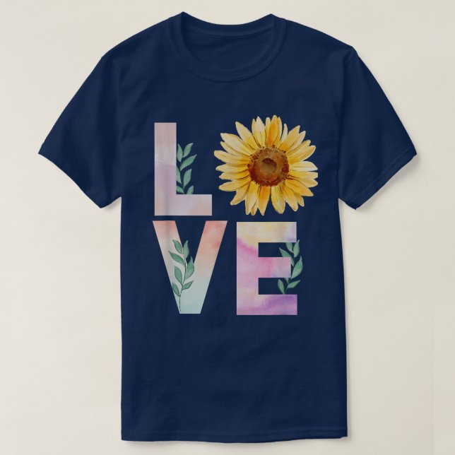 Camiseta Amantes del girasol acuarela  (Diseño del anverso)