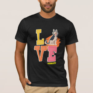 Camiseta Amantes del husky siberiano color cute
