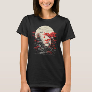 Camiseta Amantes del Japón a la pagoda japonesa Art Sunset 
