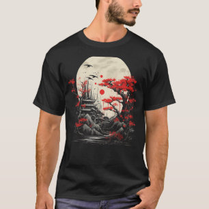 Camiseta Amantes del Japón a la pagoda japonesa Art Sunset 