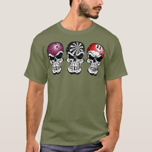 Camiseta Amantes del juego de cráneo Bowling Darts Billiard