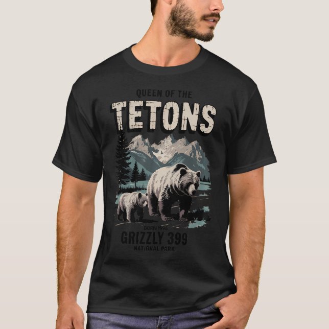 Camiseta Amantes Del Oso Reina De Los Tetones Grizzly Nació (Anverso)