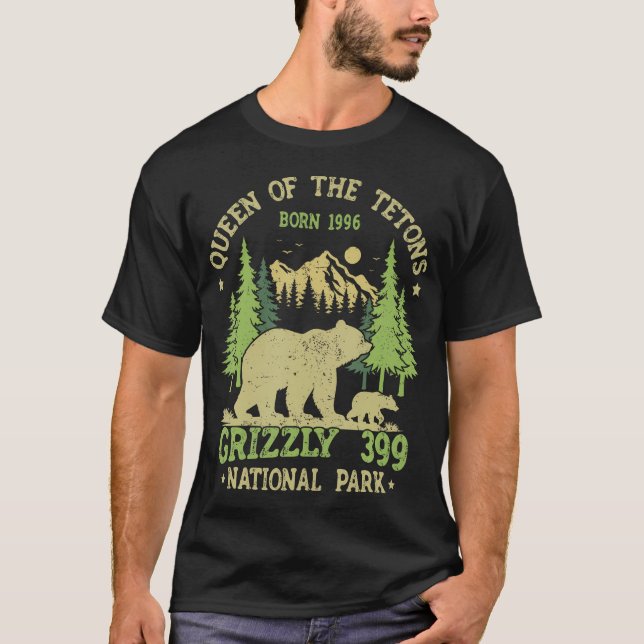 Camiseta Amantes Del Oso Reina De Los Tetones Grizzly Nació (Anverso)