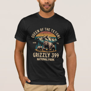 Camiseta Amantes Del Oso Reina De Los Tetones Grizzly Nació