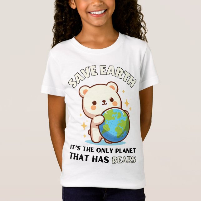 Camiseta Amantes del oso Salven la Tierra Es el único plane (Anverso)