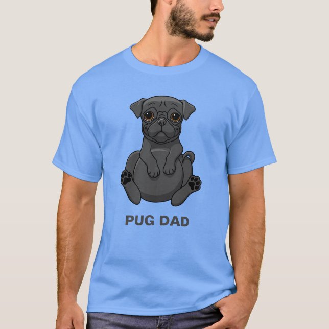 Camiseta Amantes del perro adoran a papá negro gordo (Anverso)