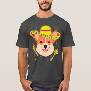 Camiseta Amantes del perro Corgi mexicano Cinco De Mayo Fie