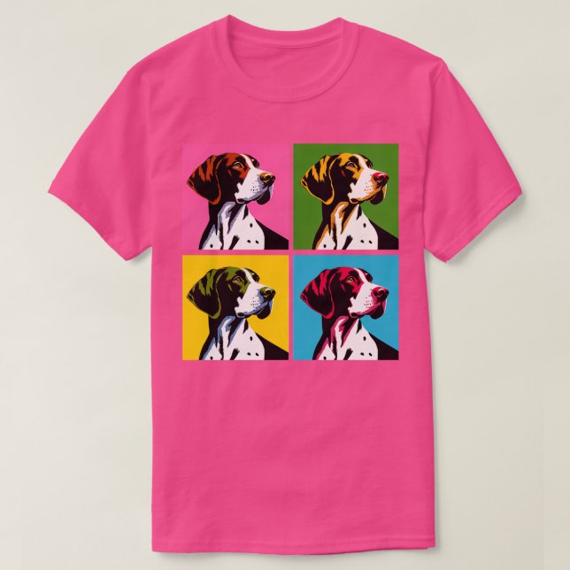 Camiseta Amantes del perro de arte del puntero (Diseño del anverso)