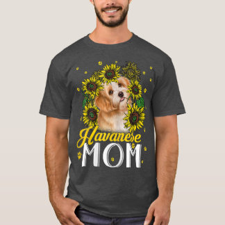 Camiseta Amantes del perro de la mamá habanesa del girasol 