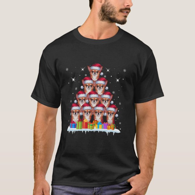 Camiseta Amantes del perro de Santa Hat Chihuahua Hombres M (Anverso)
