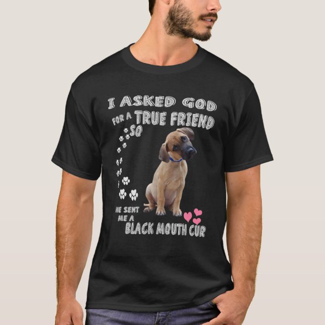 Camiseta Amantes del perro negro amarillo de la boca, negro (Anverso)