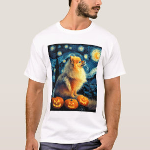 Camiseta Amantes del perro pomerania pintura de van gogh es