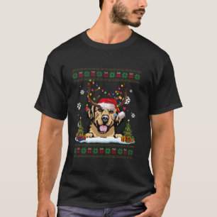 Camiseta Amantes del perro recuperador de oro Santa Hat feo