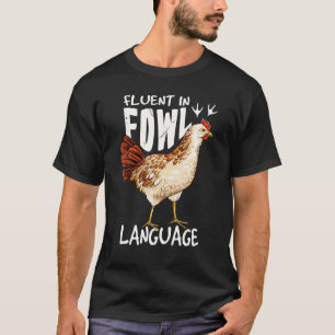 Camiseta Amantes del pollo fluidos en lenguaje aviar