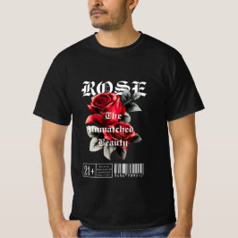 CAMISETA AMANTES DEL ROSA HERMOSA VENTAJA DE REGALO DE FLOR