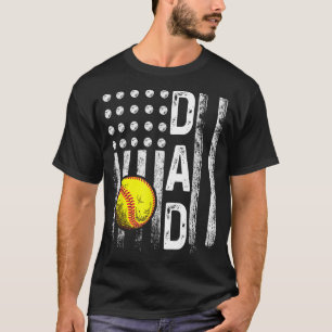 Camiseta Amantes del Softball Dad American Flag Vintage