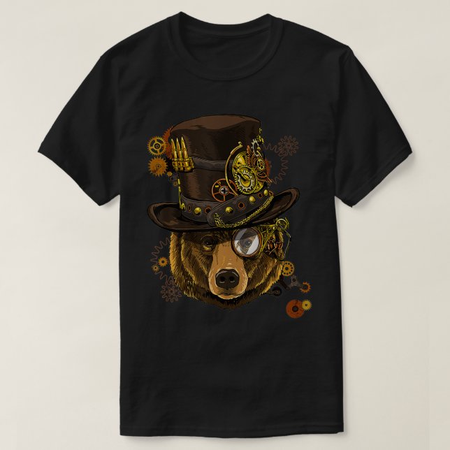Camiseta Amantes del Steampunk Bear Steampunk Para Mujeres  (Diseño del anverso)