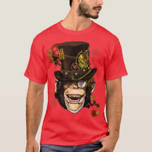 Camiseta Amantes del Steampunk Monkey Steampunk Para Mujere