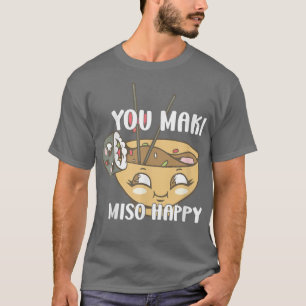 Camiseta Amantes del sushi de fideos japoneses felices de M