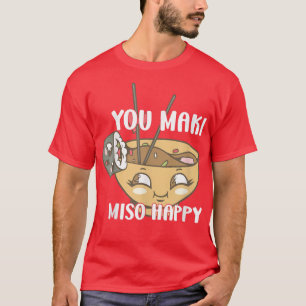 Camiseta Amantes del sushi de fideos japoneses felices de M