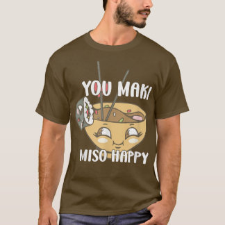Camiseta Amantes del sushi de fideos japoneses felices de M