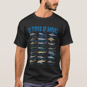 Camiseta Amantes Del Tiburón 21 Tipos De Animales Oceánic