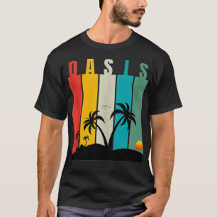 Camiseta Amantes del verano Oasis de época palmeras Gráfico