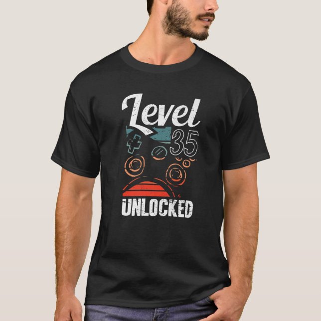 Camiseta Amantes Del Video Gamer 35 Desbloqueado De Nivel 3 (Anverso)