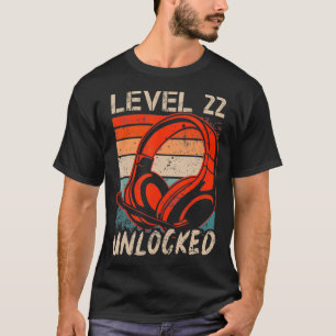 Camiseta Amantes del videojugador de nivel 22 desbloqueado 