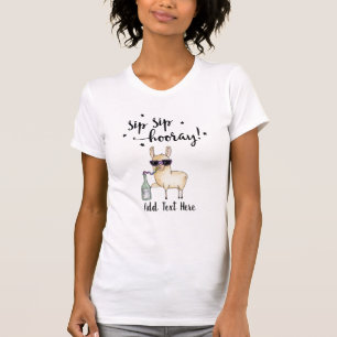 Camiseta Amantes del vino divertidos SipSip Hooray Llama Pe