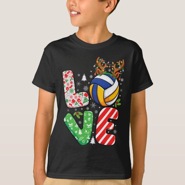 Camiseta Amantes del voleibol niños Chicas niños Navidades  (Anverso)