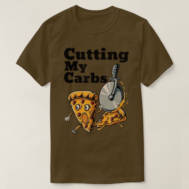 Camiseta Amantes divertidos de la pizza cortando mi camiset (Diseño del anverso)