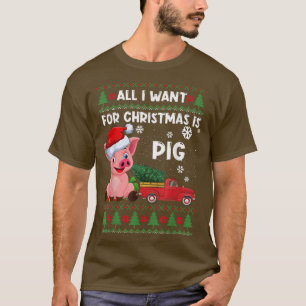 Camiseta Amantes divertidos de los cerdos Cute Pig Santa Ha
