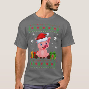 Camiseta Amantes divertidos de los cerdos Cute Pig Santa Ha