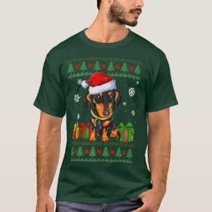Camiseta Amantes divertidos de los perros Dachshund Santa H
